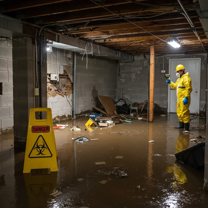 Flooded Basement Electrical Hazard in Theodore, AL Property